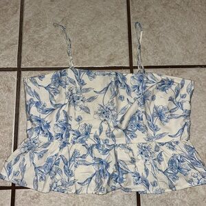 a new day Blue and White Floral Camisole